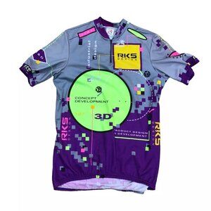 Vintage AUSSIE RKS Design 1/4 Zip Cycling Jersey Men's XL Pullover Shirt Bike​​​